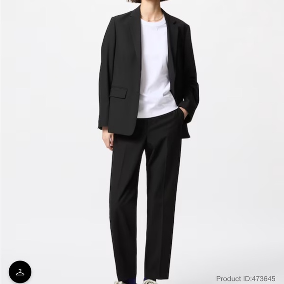 Uniqlo Black Straight Leg Trousers Size Large Tall - Picture 1 of 3